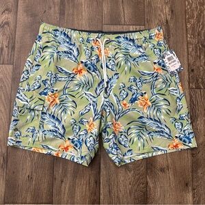Havana Jim Swim Shorts Men’s Size XXL Green Blue Tropical Floral